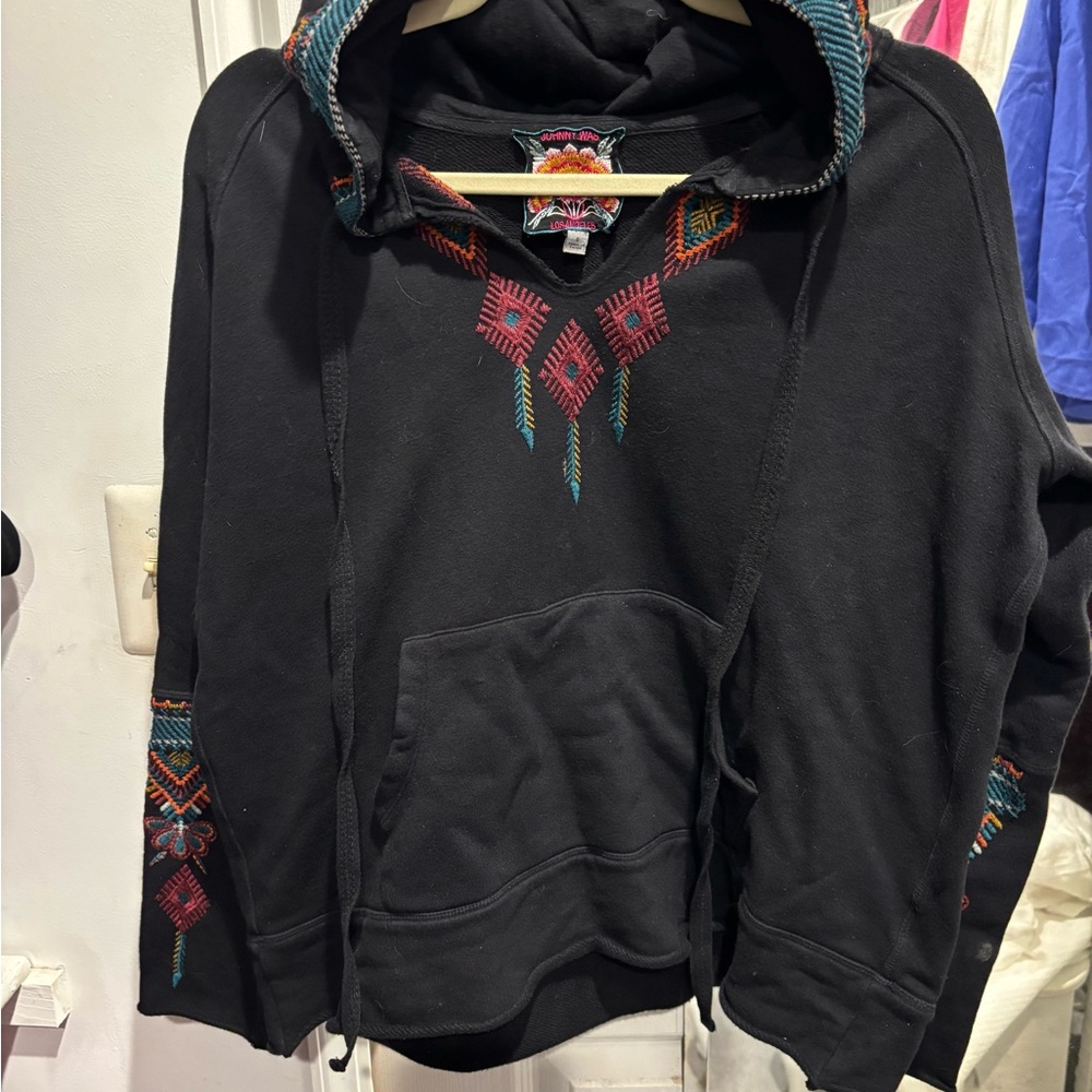 Johnny was stunning black embroidered hoodie excellent worn once - Picture 2 of 9